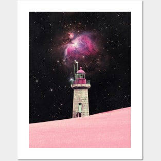 There's Always a Lighthouse  - Space Aesthetic, Retro Futurism, Sci Fi Posters and Art